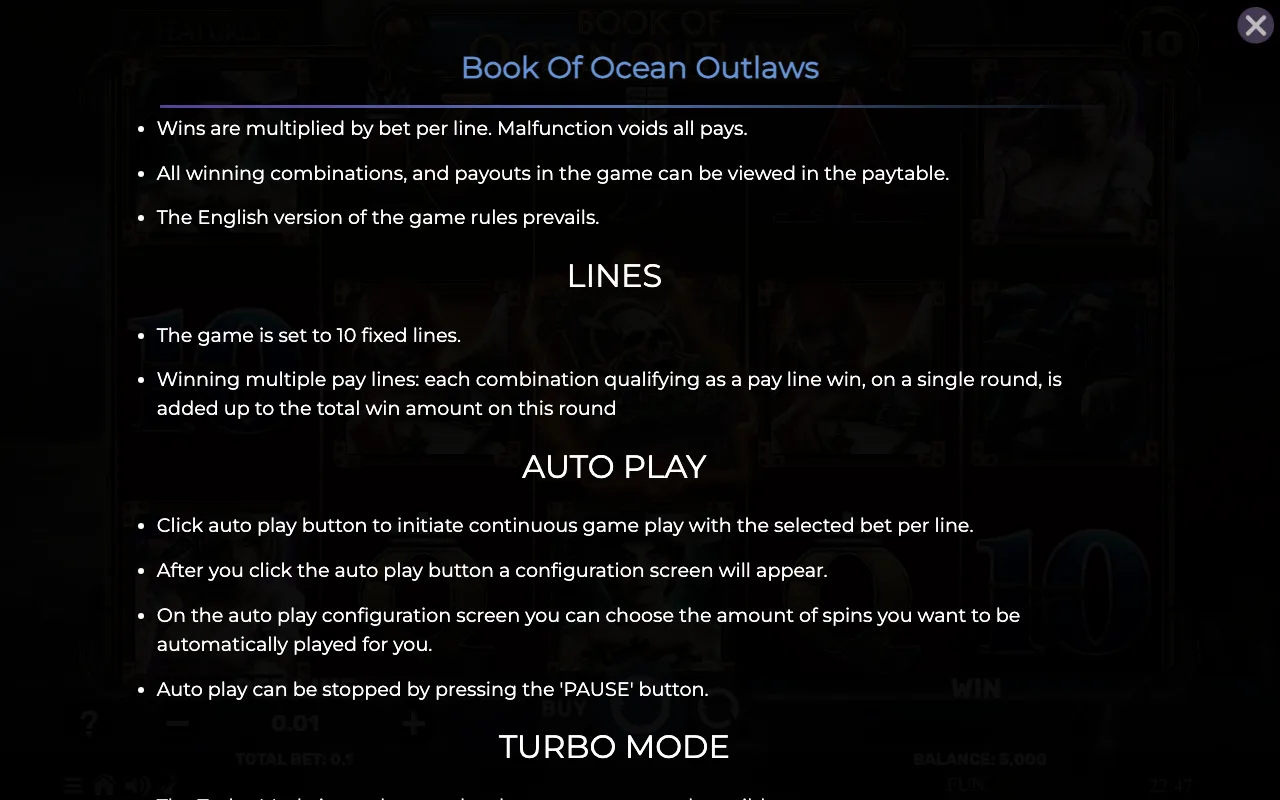 Lines — Book of Ocean Outlaws