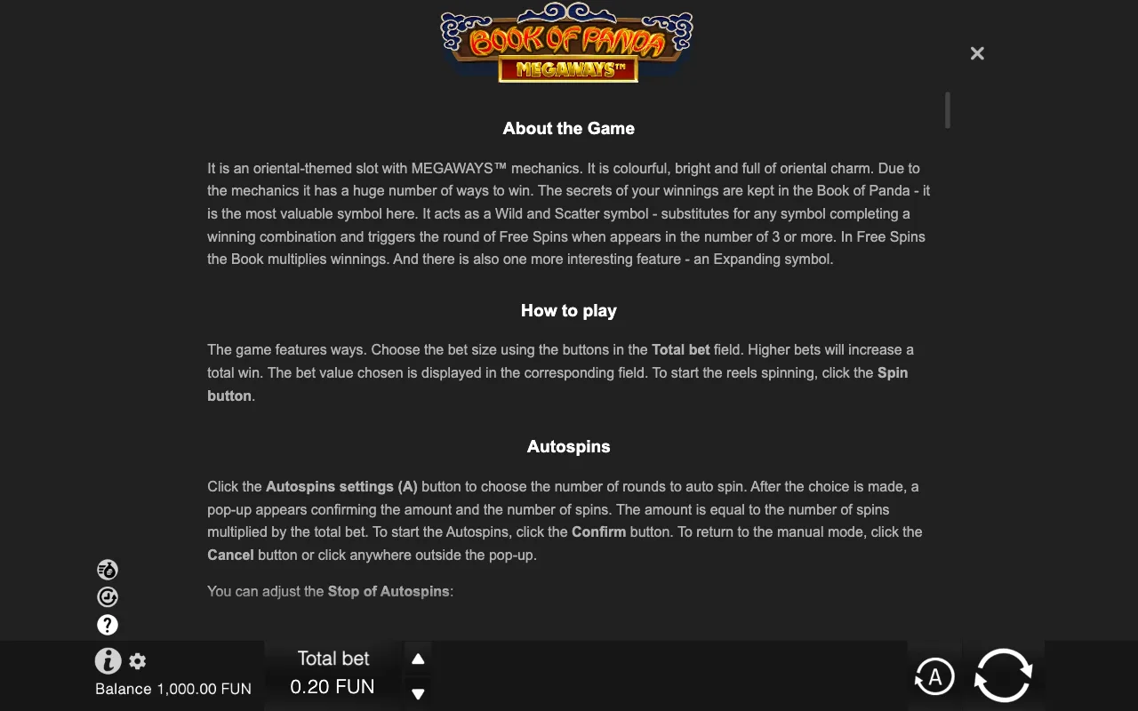 Game rules, page 6 — Book of Panda MEGAWAYS™