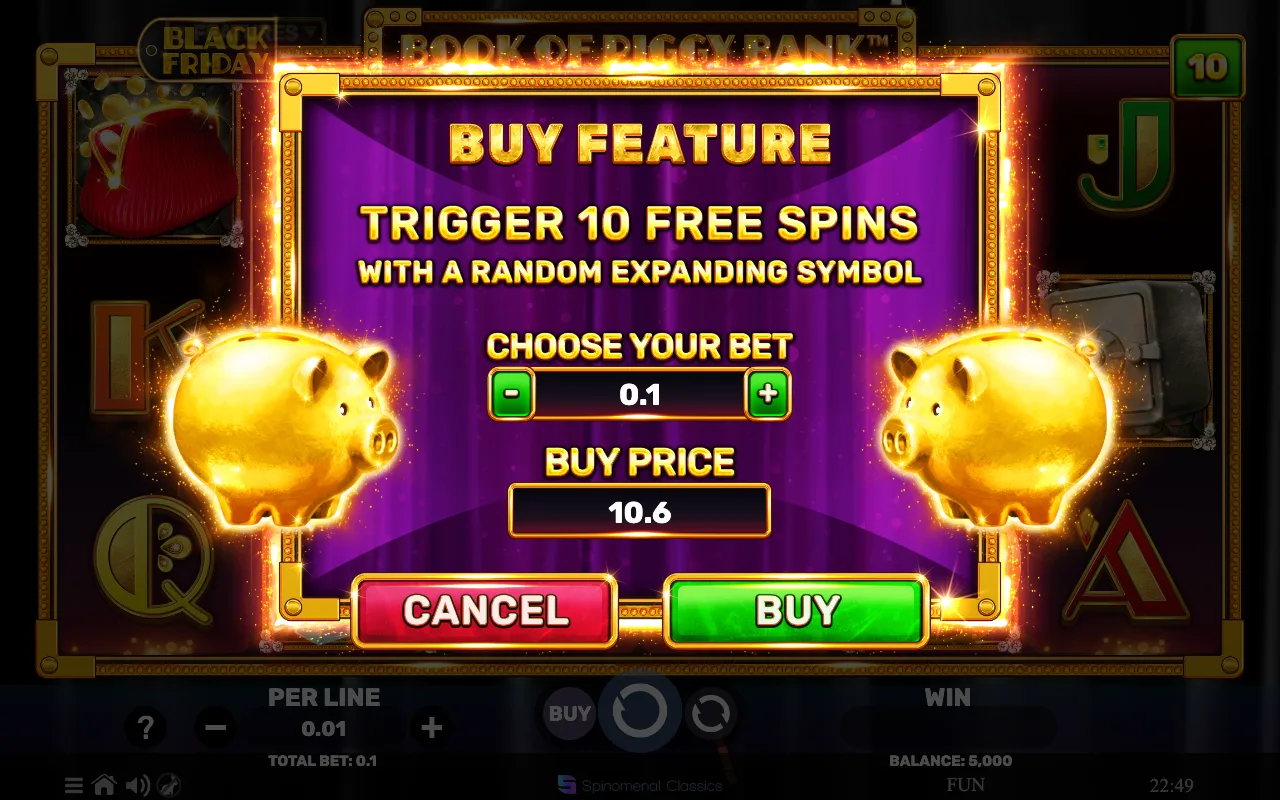 Buying the feature — Book of Piggy Bank Black Friday