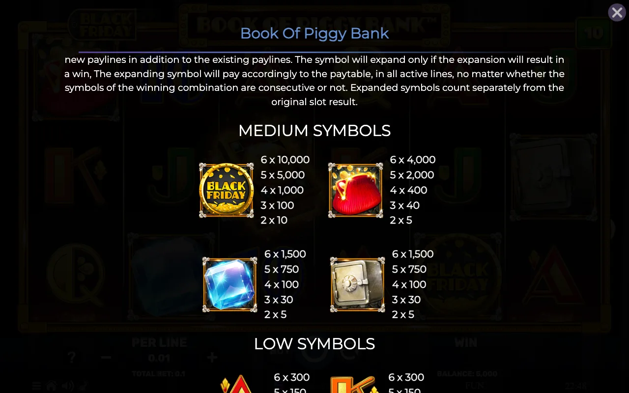 Medium symbols — Book of Piggy Bank Black Friday