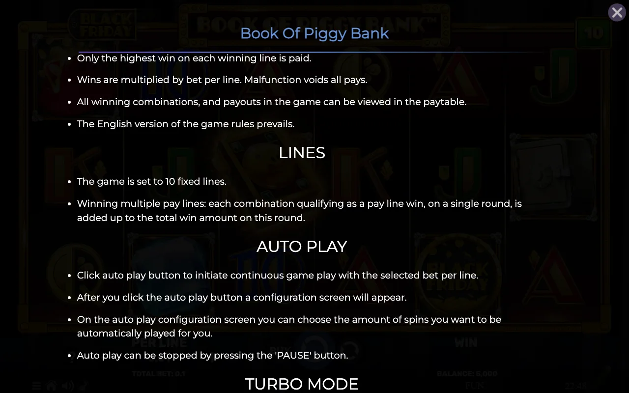 Lines — Book of Piggy Bank Black Friday