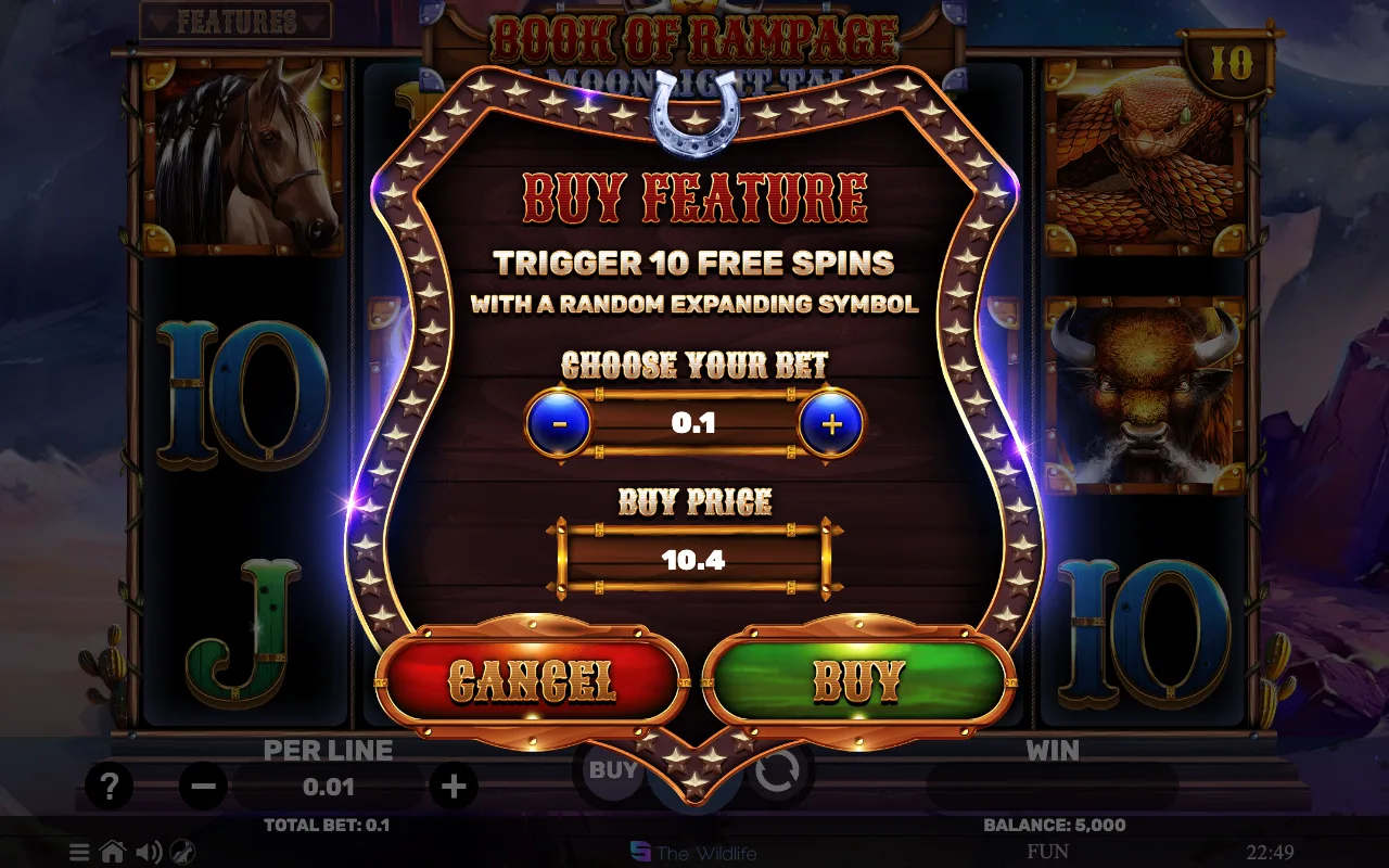 Buying the feature — Book of Rampage a Moonlight Tale
