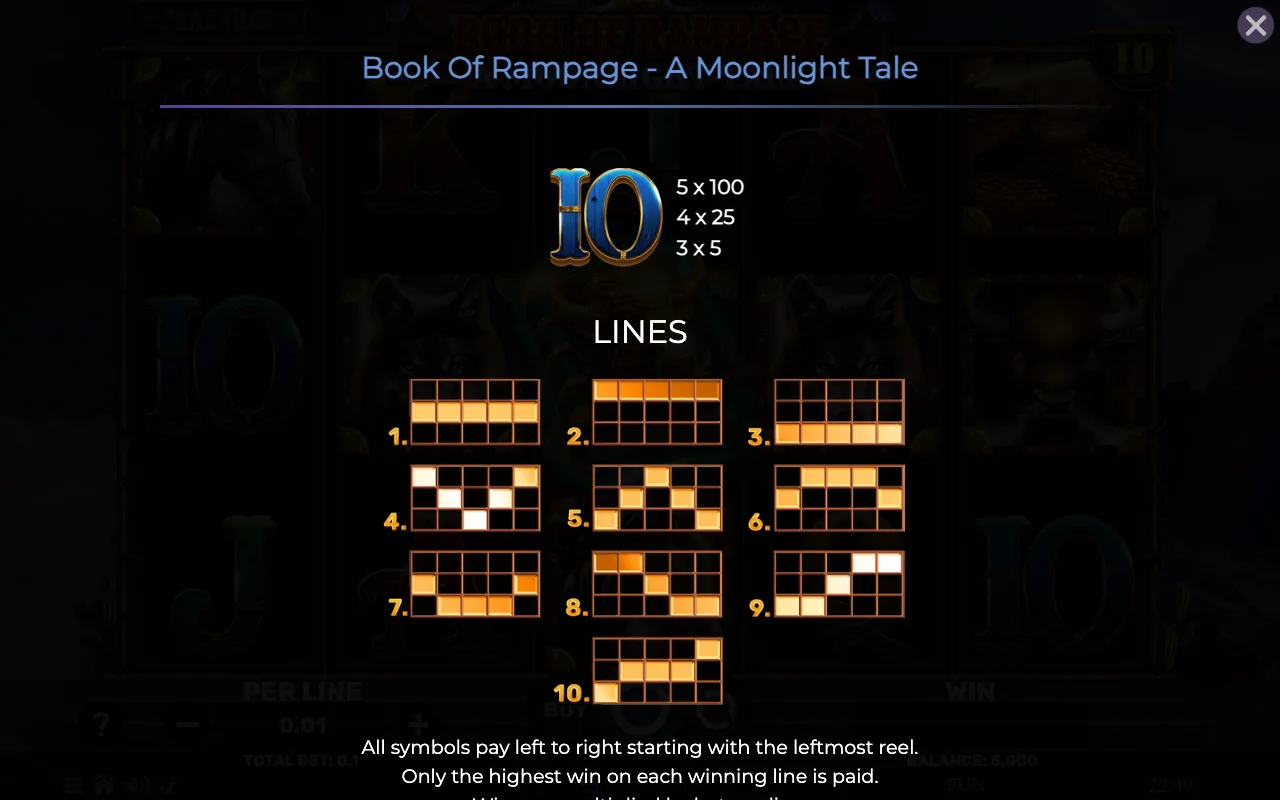 Lines — Book of Rampage a Moonlight Tale
