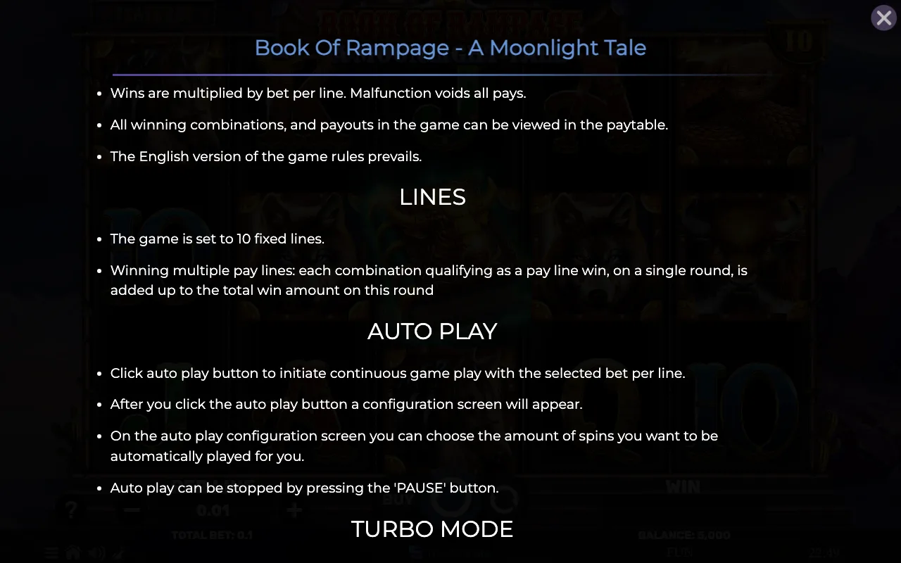 Lines — Book of Rampage a Moonlight Tale