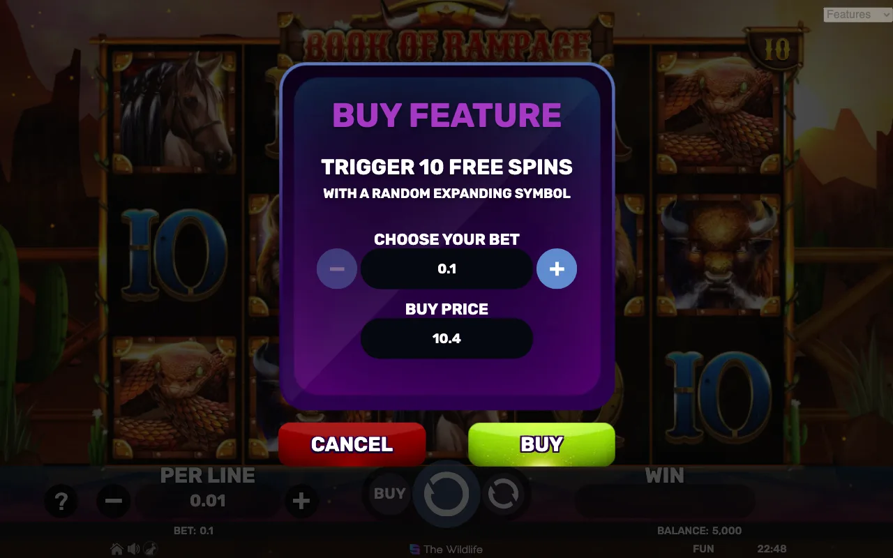 Buying the feature — Book of Rampage