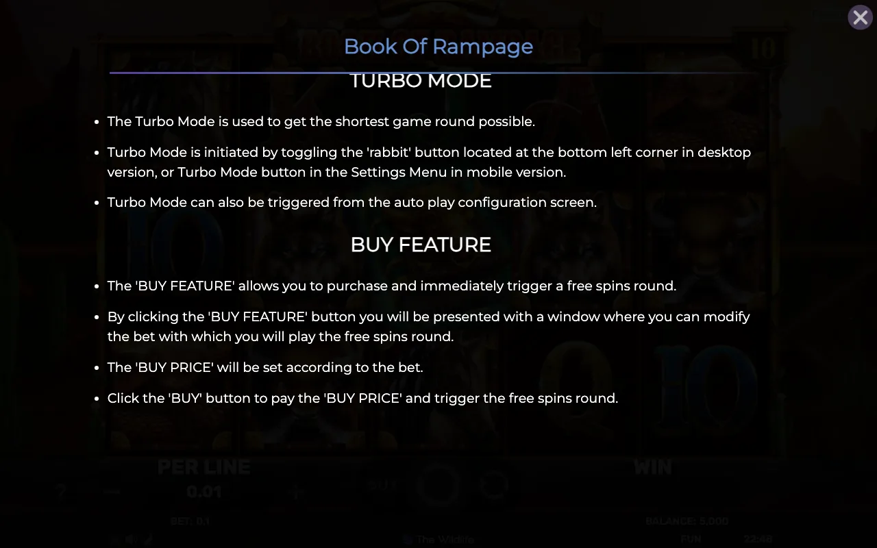 Buy feature — Book of Rampage