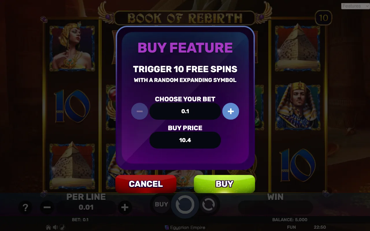 Buying the feature — Book of Rebirth