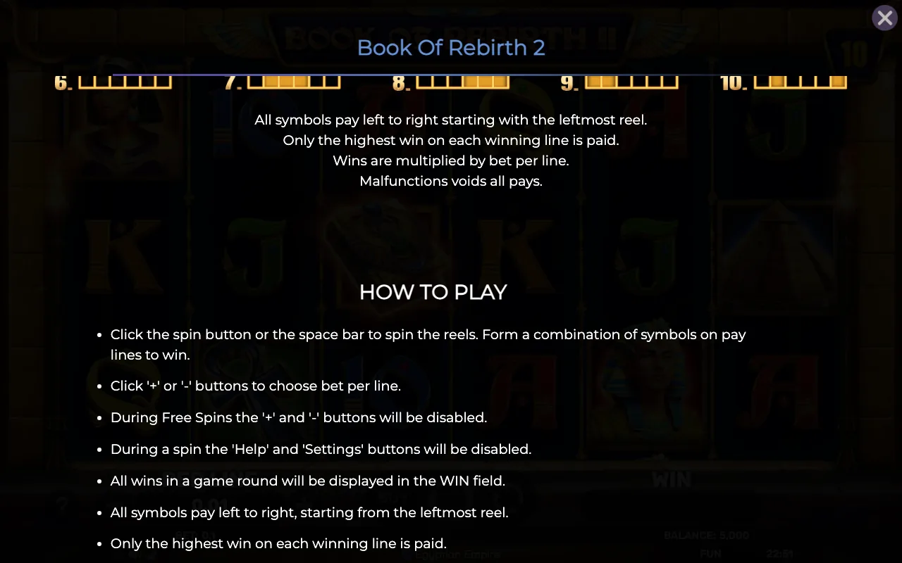 Game rules, page 5 — Book of Rebirth ii