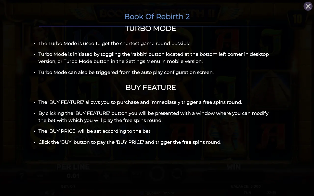 Buy feature — Book of Rebirth ii