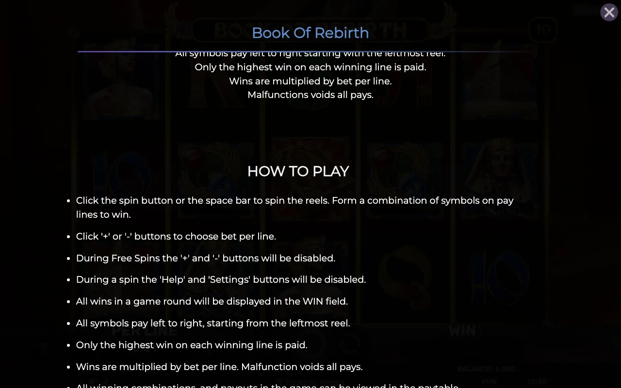 Game rules, page 6 — Book of Rebirth
