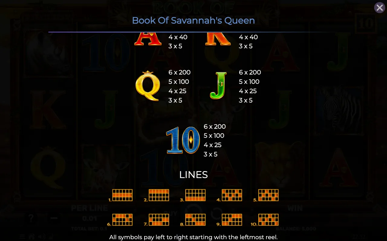 Game rules, page 4 — Book of Savannahs Queen