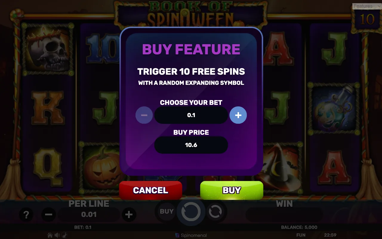 Buying the feature — Book of Spinoween