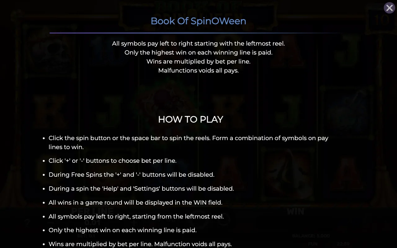 Game rules, page 5 — Book of Spinoween