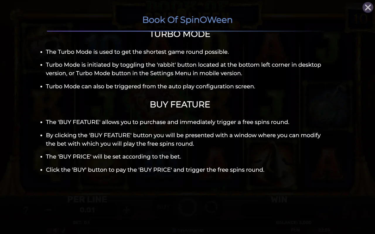 Buy feature — Book of Spinoween