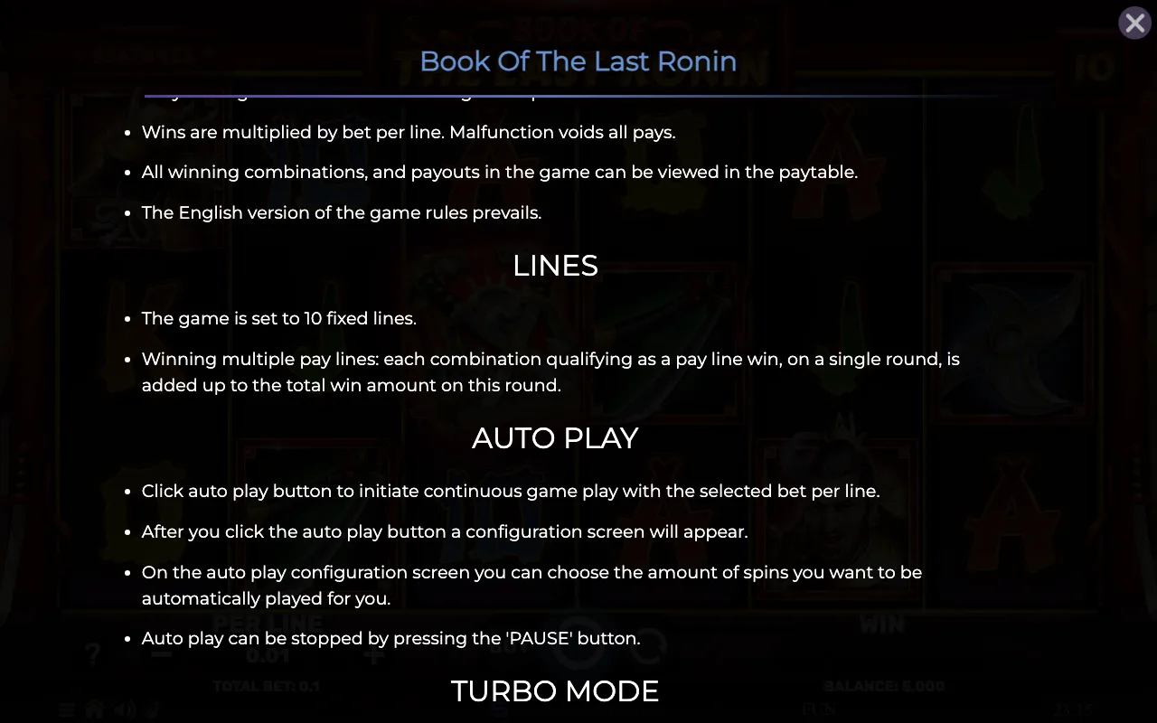 Lines — Book of The Last Ronin