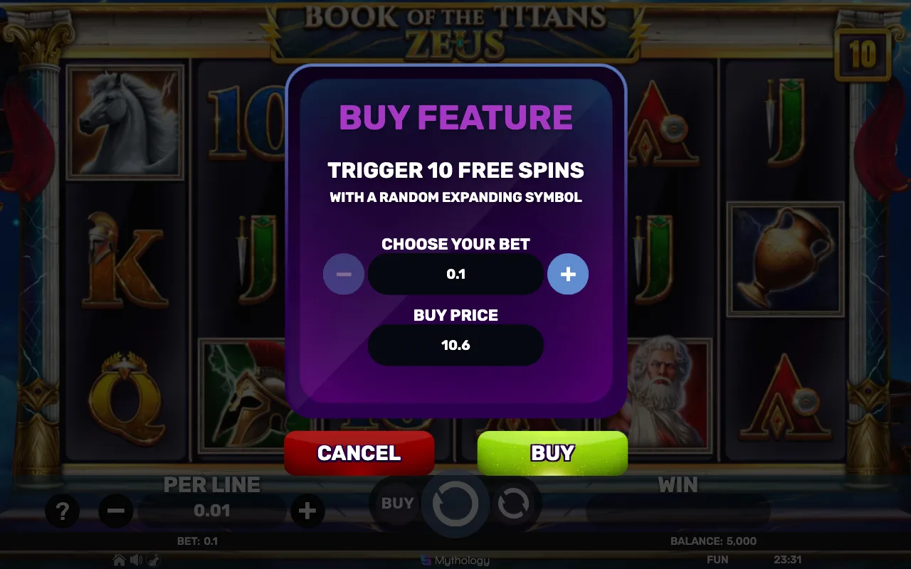 Buying the feature — Book of The Titans Zeus