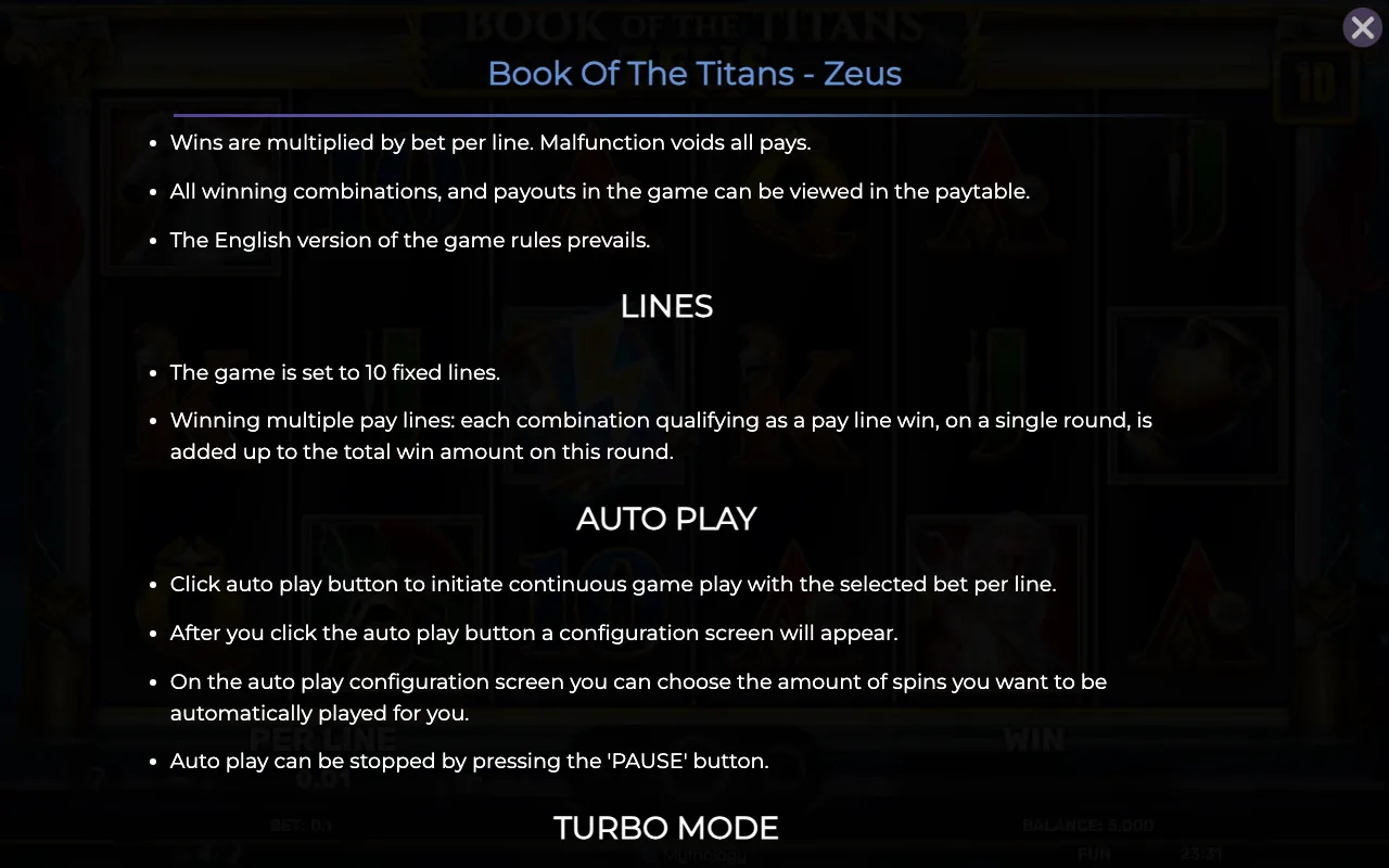 Lines — Book of The Titans Zeus