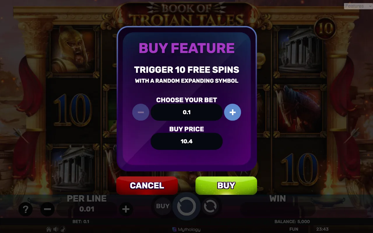 Buying the feature — Book of Trojan Tales