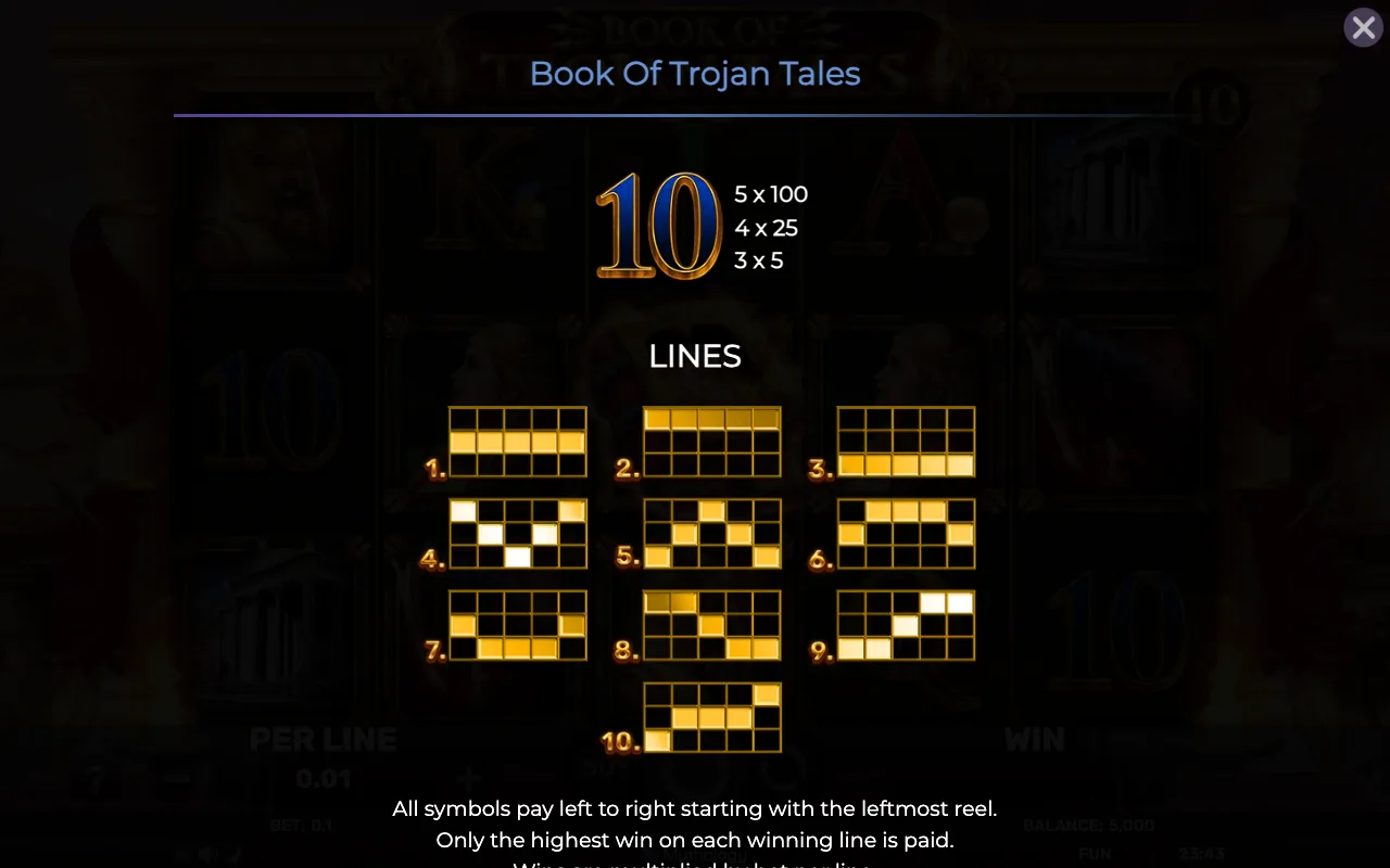 Lines — Book of Trojan Tales