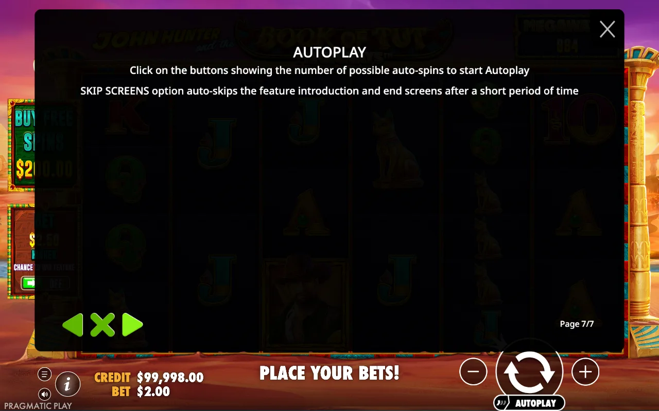 Autoplay — Book of Tut Megaways