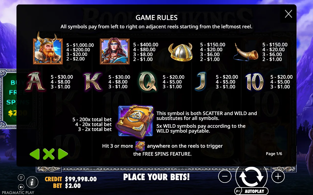 Game rules — Book of Vikings