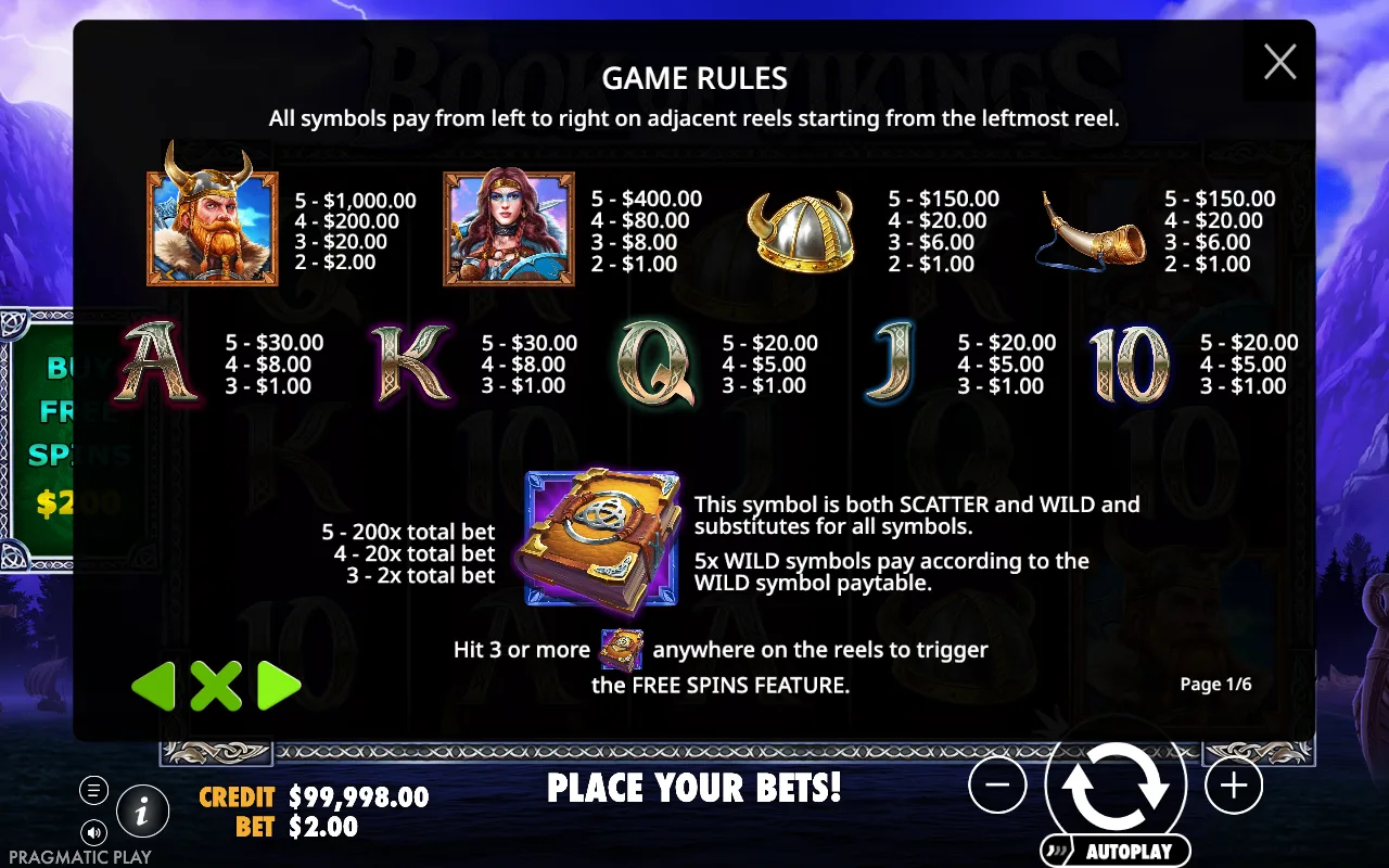 Game rules — Book of Vikings