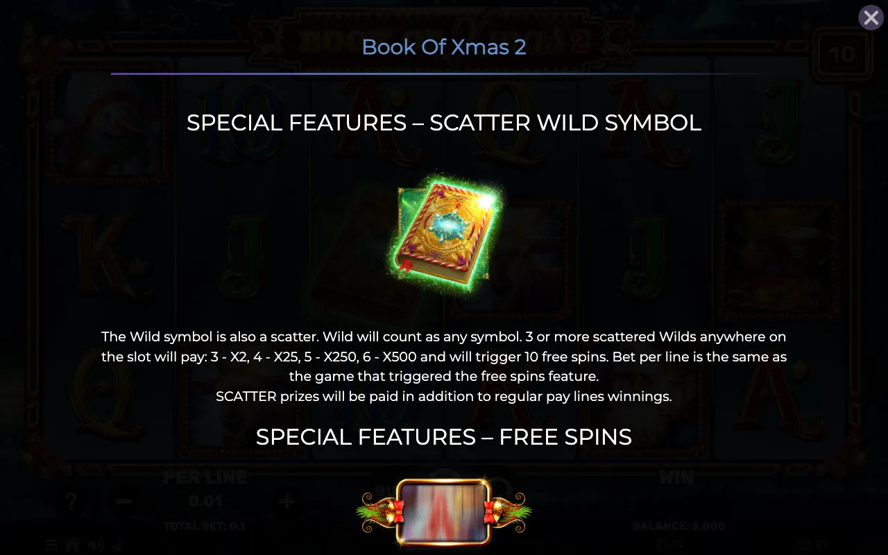Special features - scatter wild symbol — Book of Xmas 2