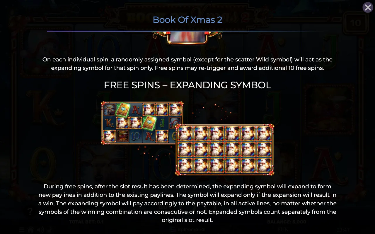 Free spins expanding symbol — Book of Xmas 2