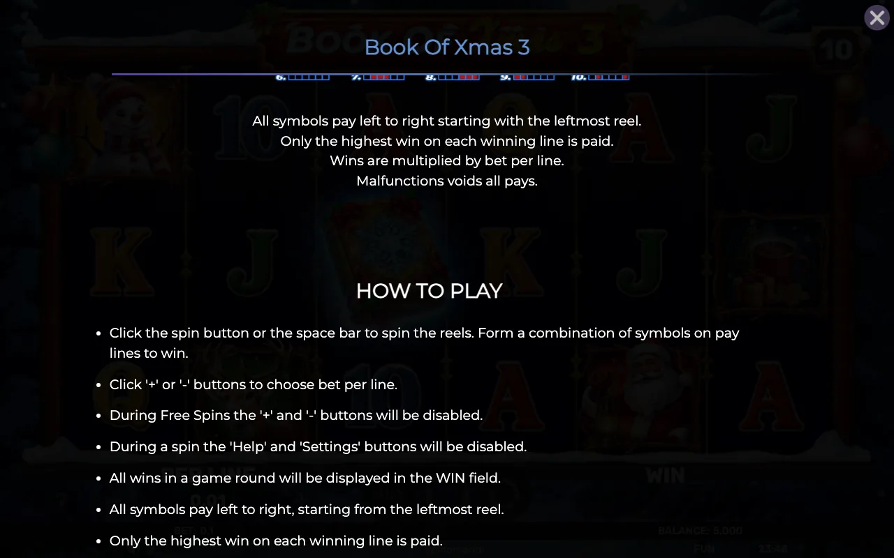 Game rules, page 5 — Book of Xmas 3