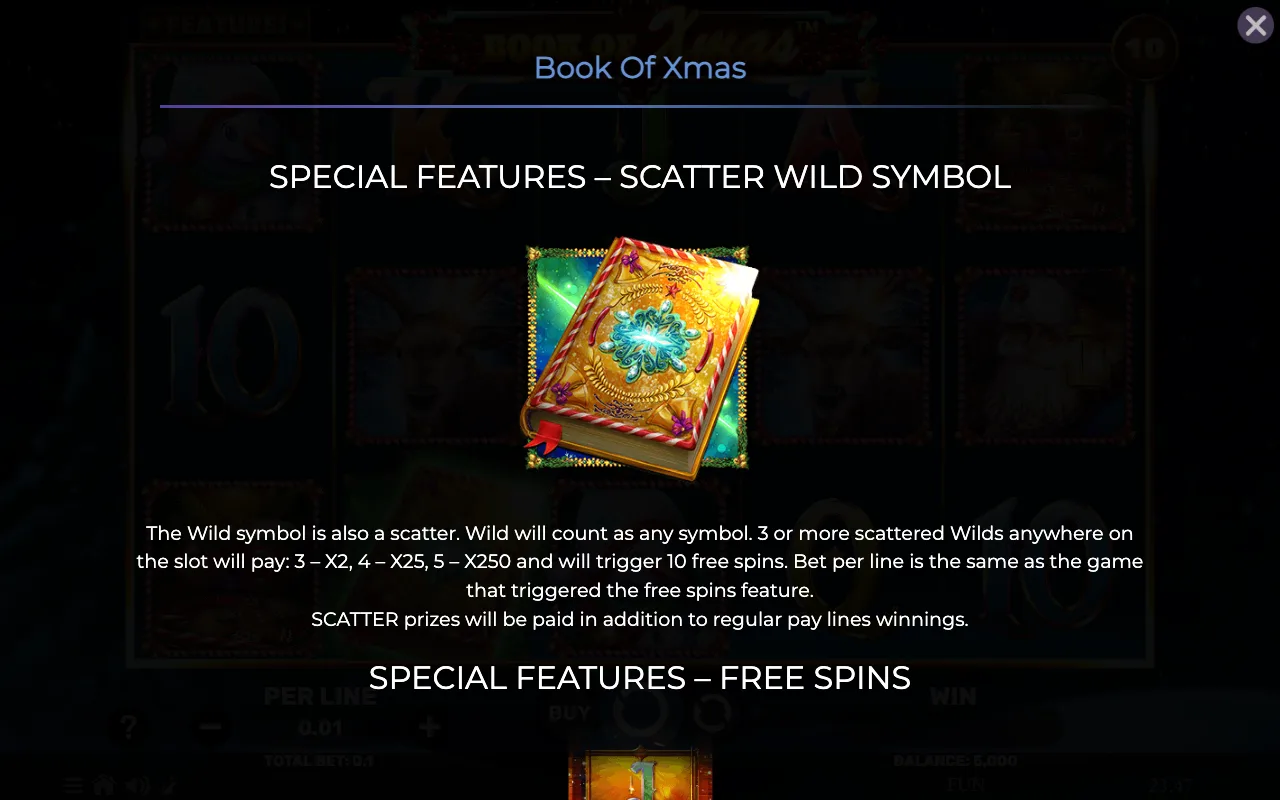 Special features - scatter wild symbol — Book of Xmas