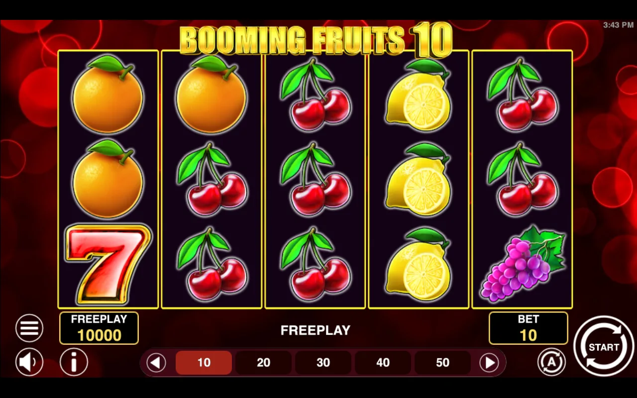 The base game — Booming Fruits 10
