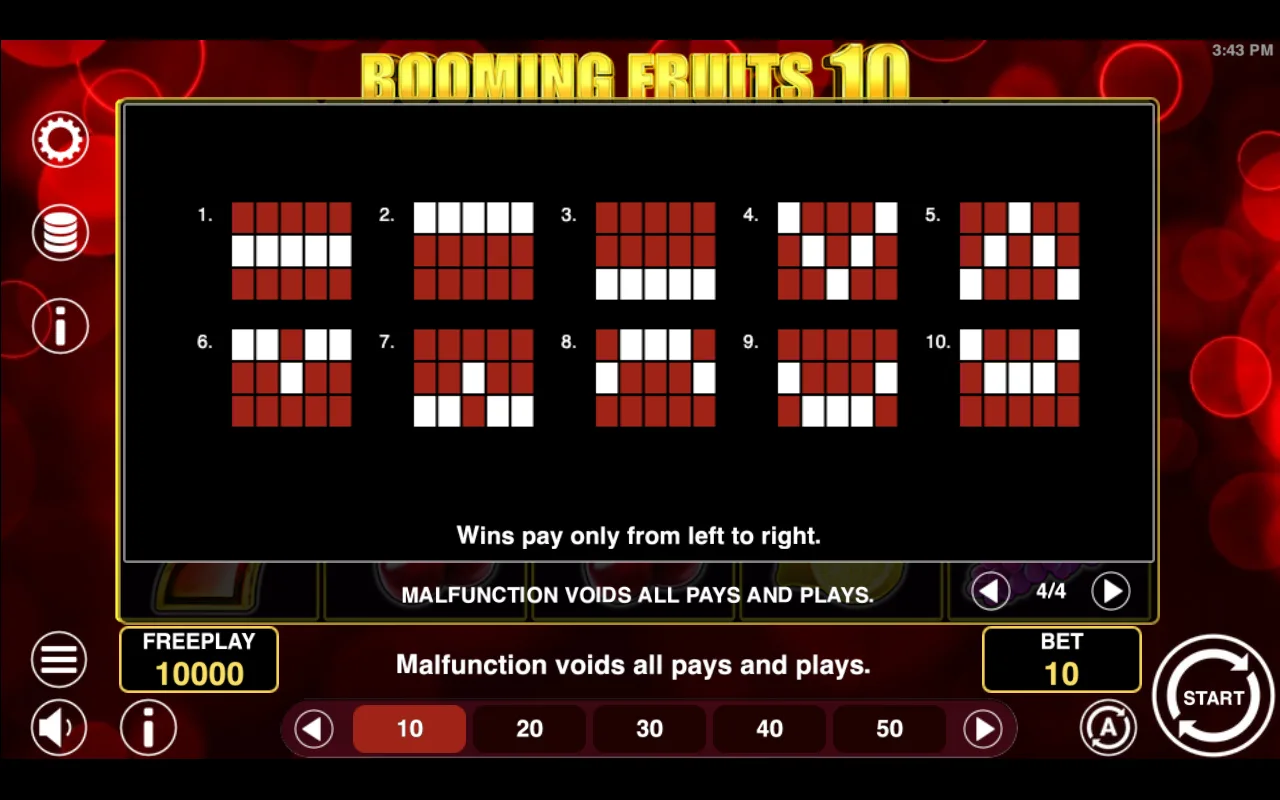 Game rules, page 4 — Booming Fruits 10