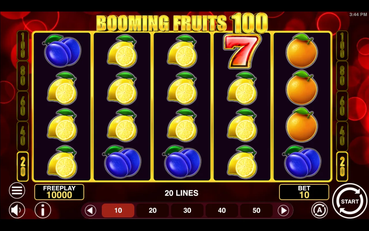 The base game — Booming Fruits 100