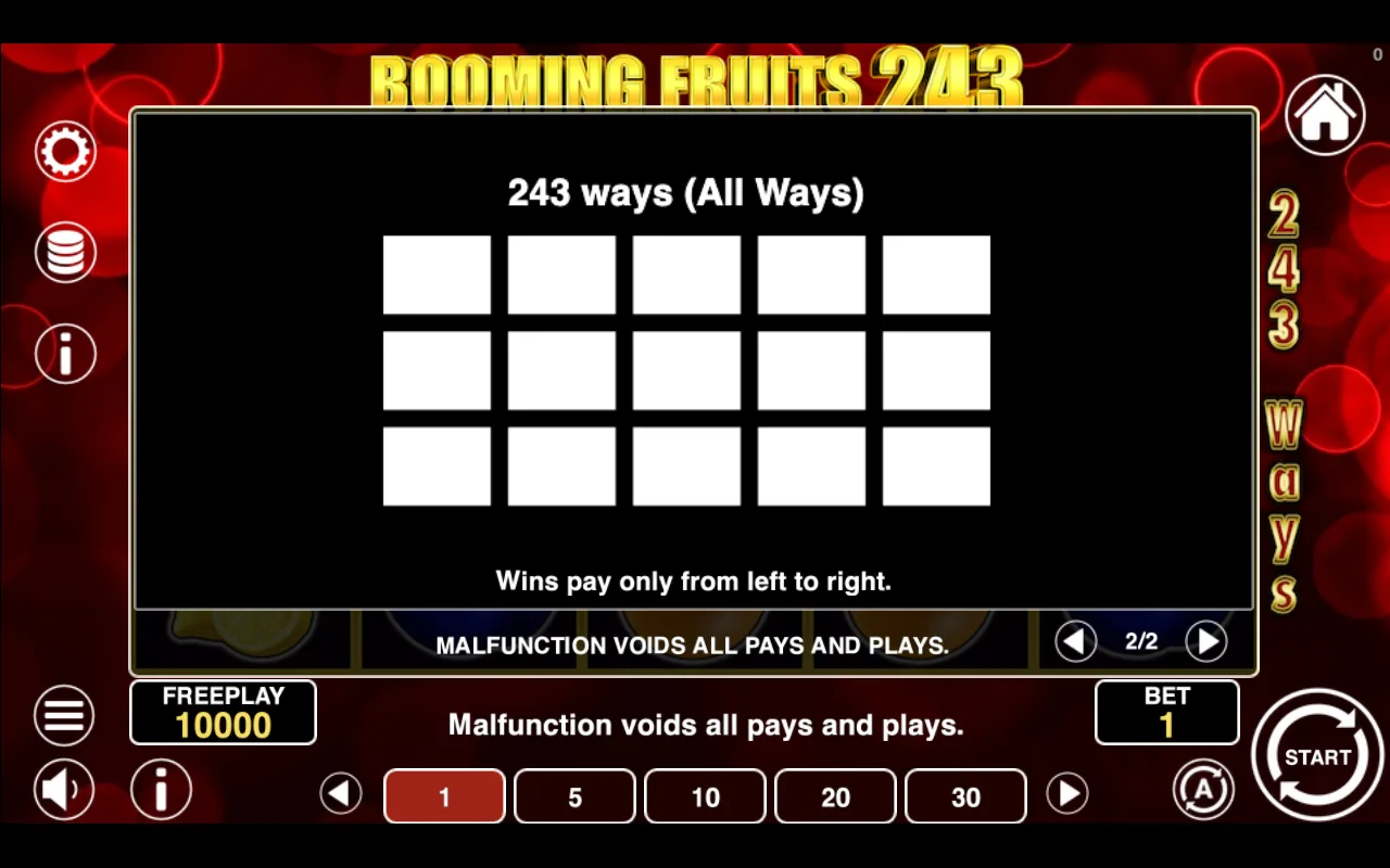 Game rules, page 2 — Booming Fruits 243