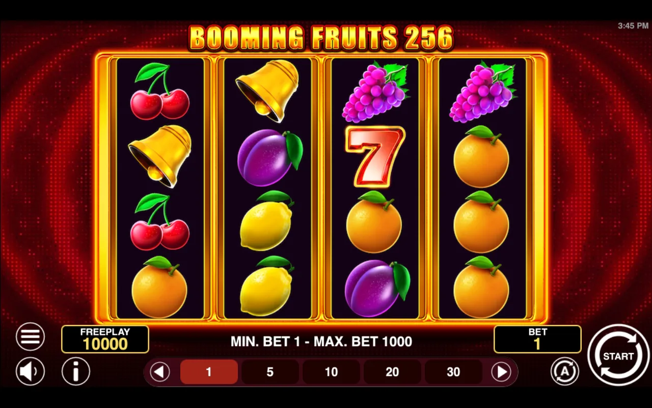 The base game — Booming Fruits 256