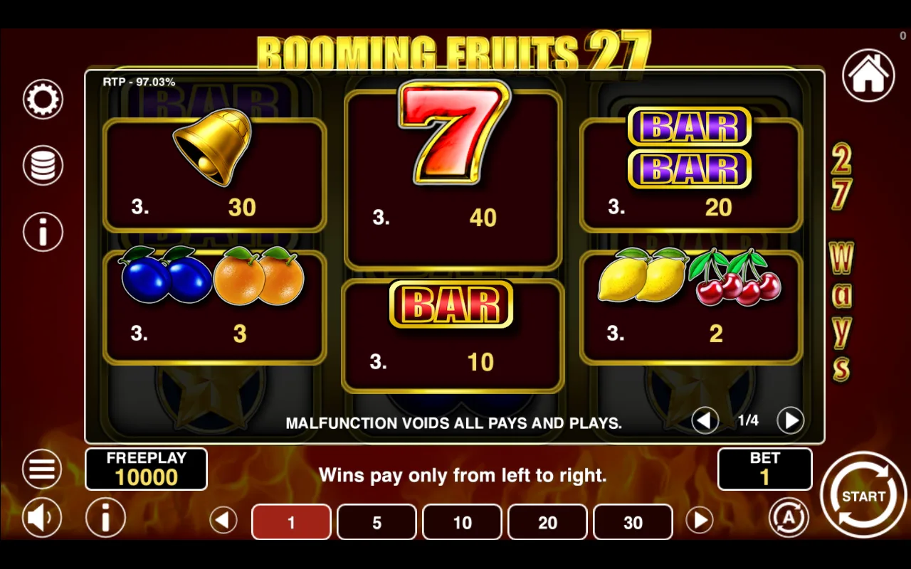 Game rules, page 1 — Booming Fruits 27