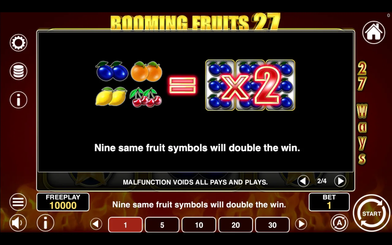Game rules, page 2 — Booming Fruits 27