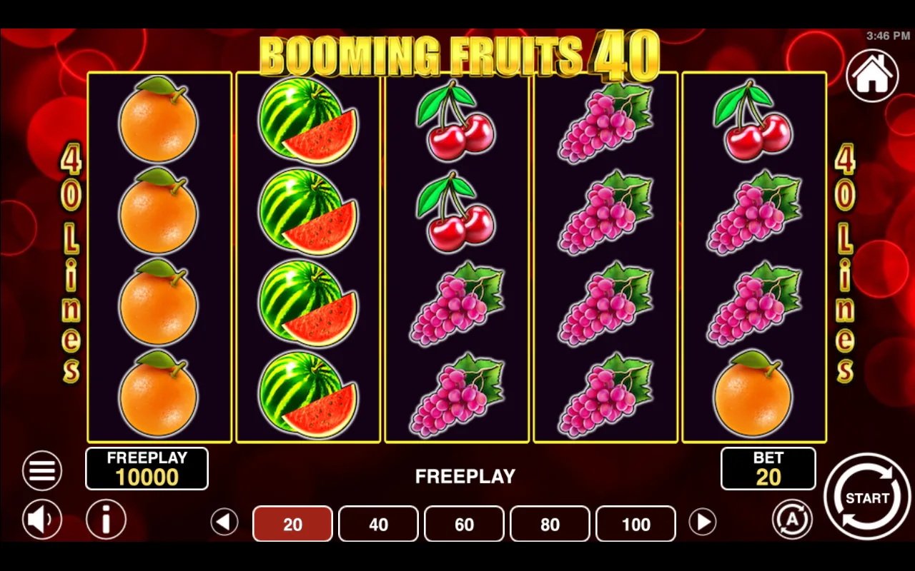 The base game — Booming Fruits 40