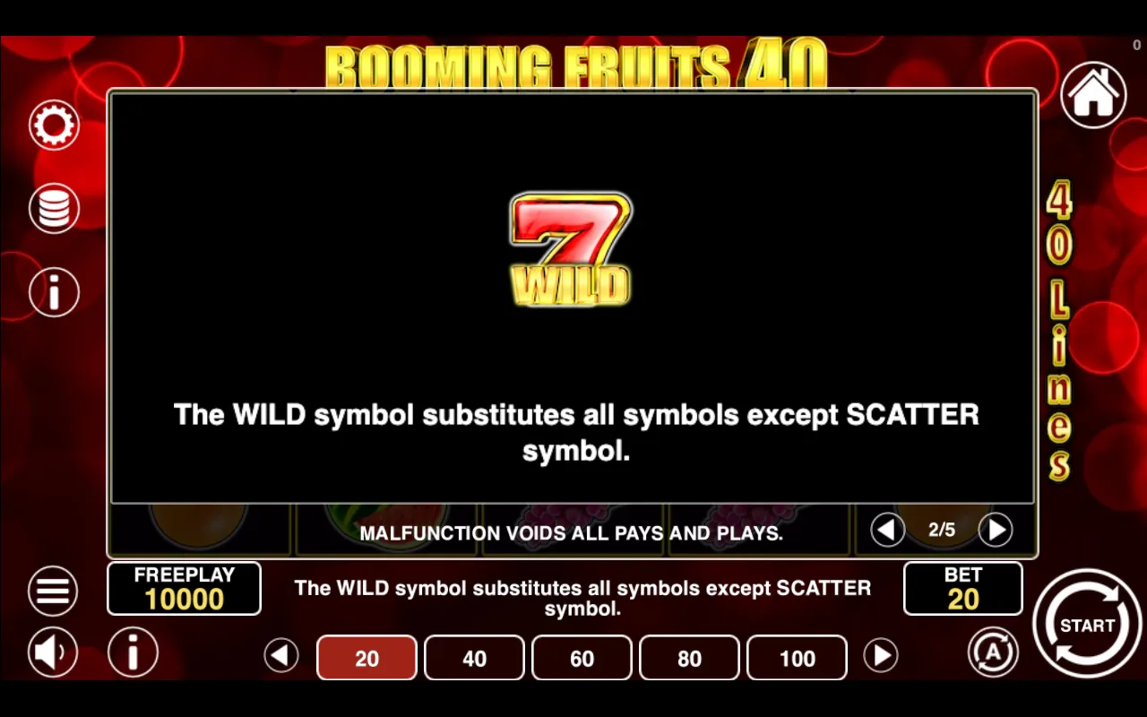 Game rules, page 2 — Booming Fruits 40
