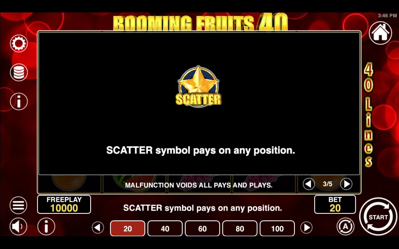 Game rules, page 3 — Booming Fruits 40
