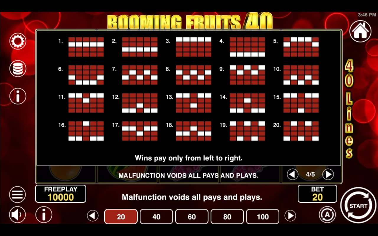 Game rules, page 4 — Booming Fruits 40
