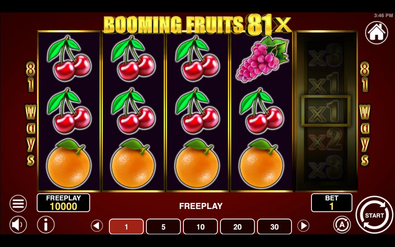 The base game — Booming Fruits 81x