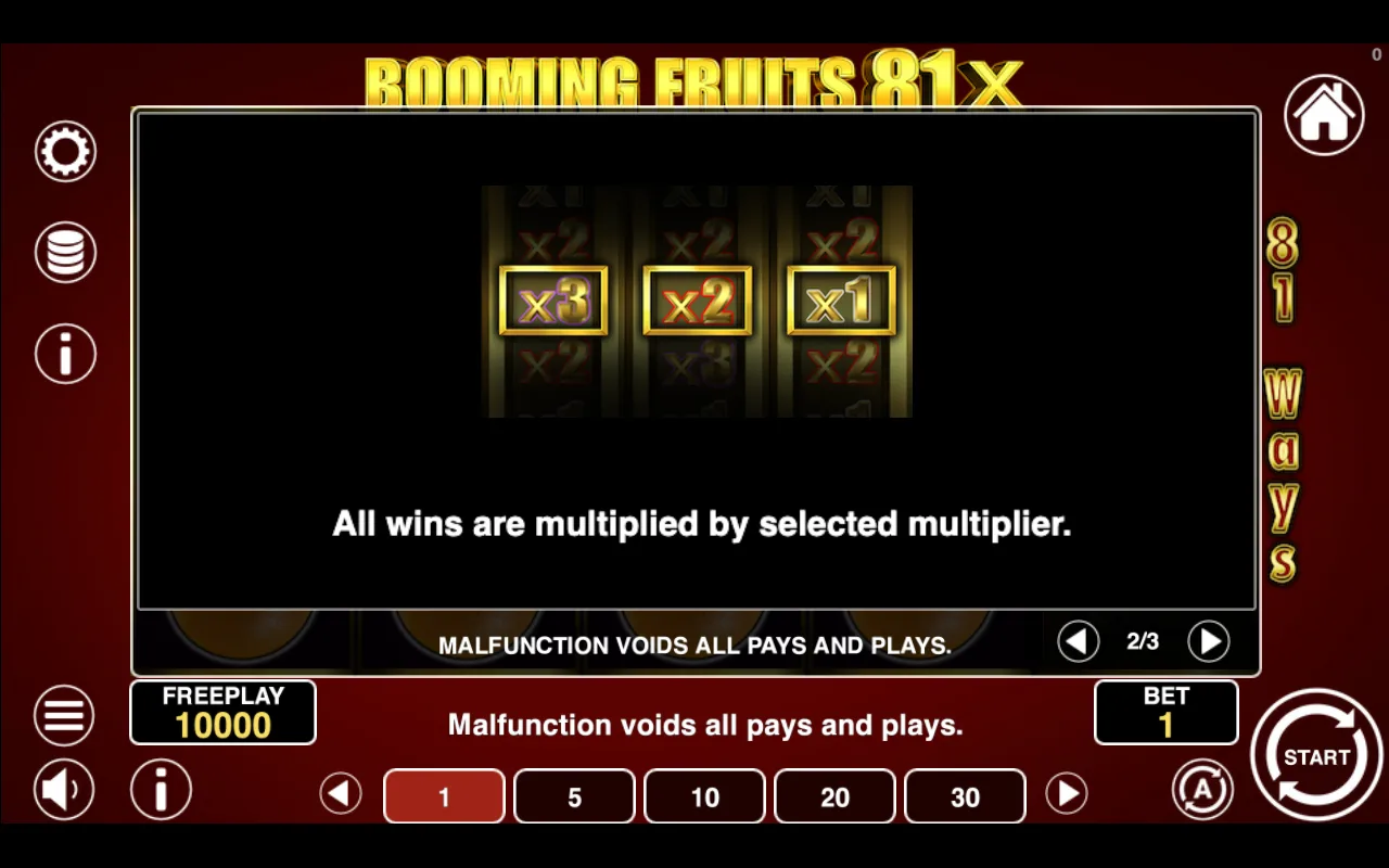 Game rules, page 2 — Booming Fruits 81x