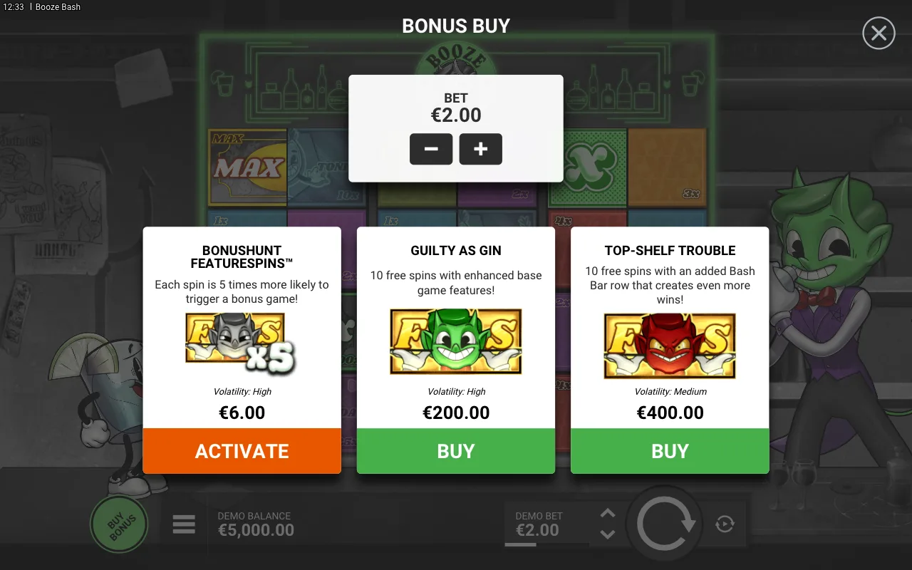 Buying the feature — Booze Bash