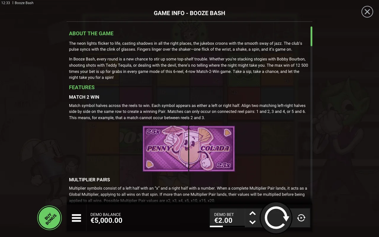 Game rules, page 1 — Booze Bash