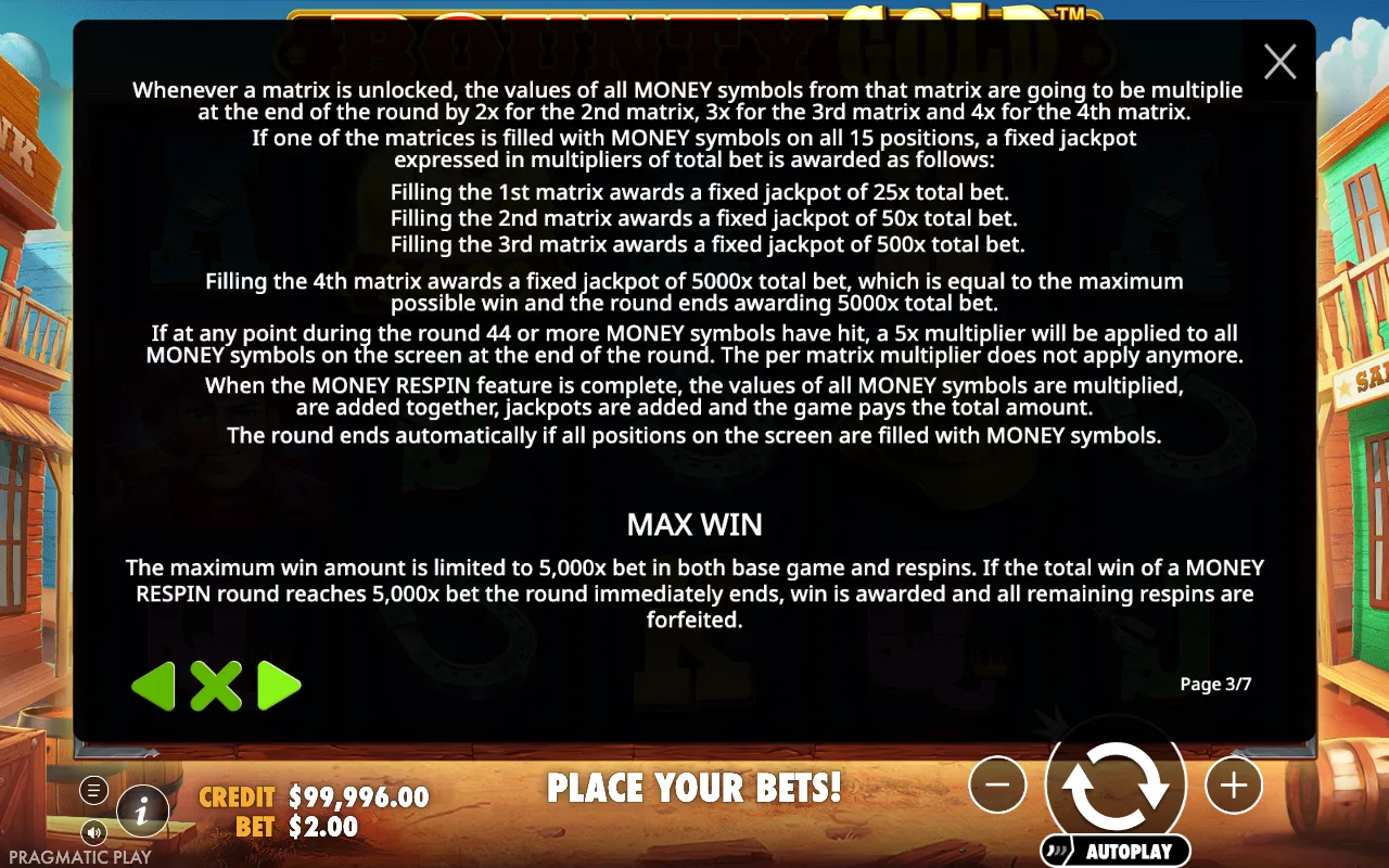 Game rules, page 3 — Bounty Gold