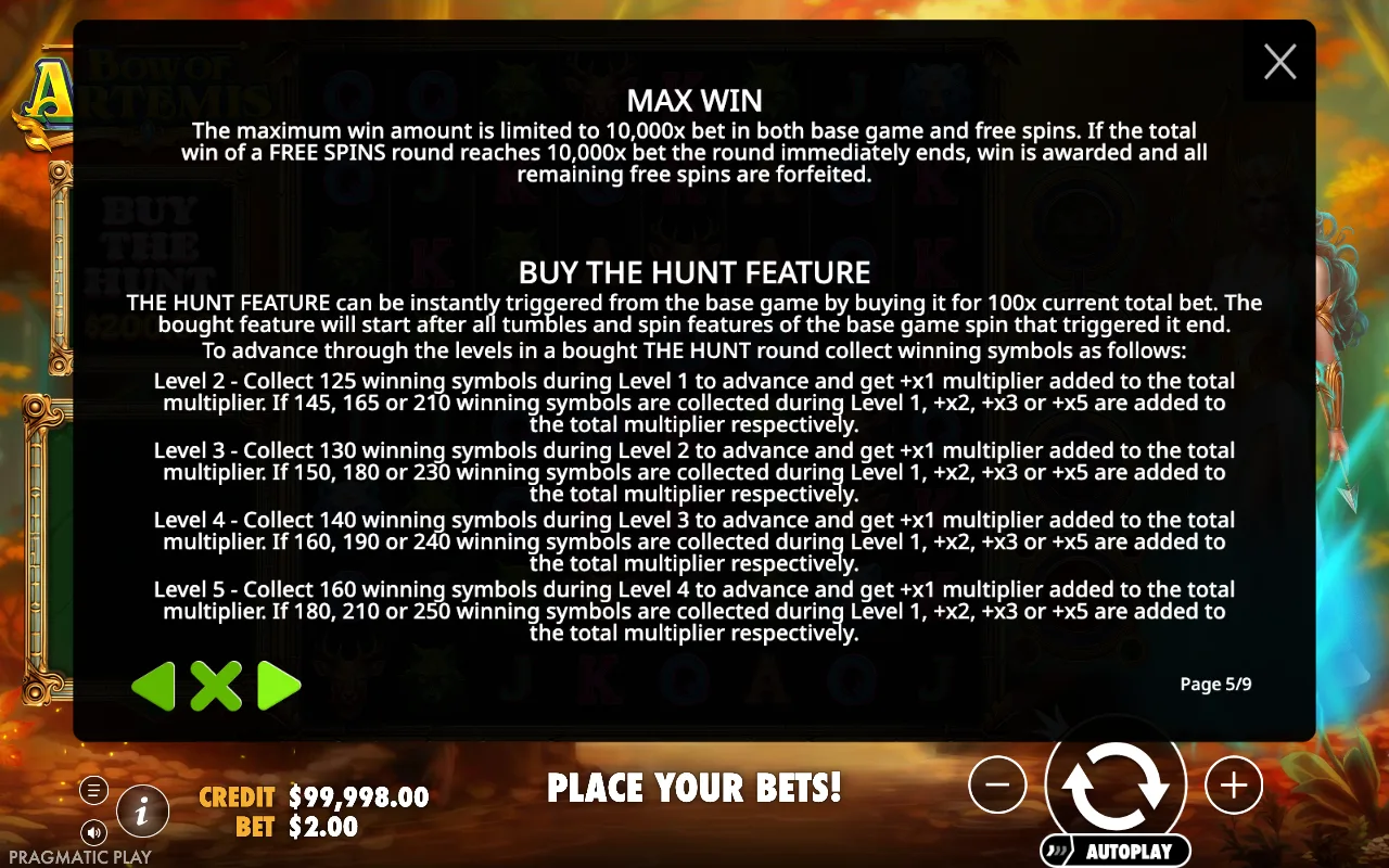 Max win — Bow of Artemis