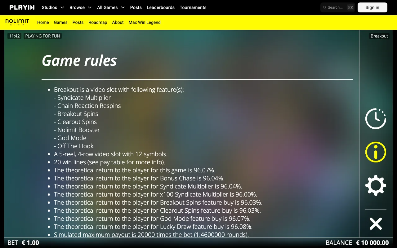 Game rules, page 1 — Breakout