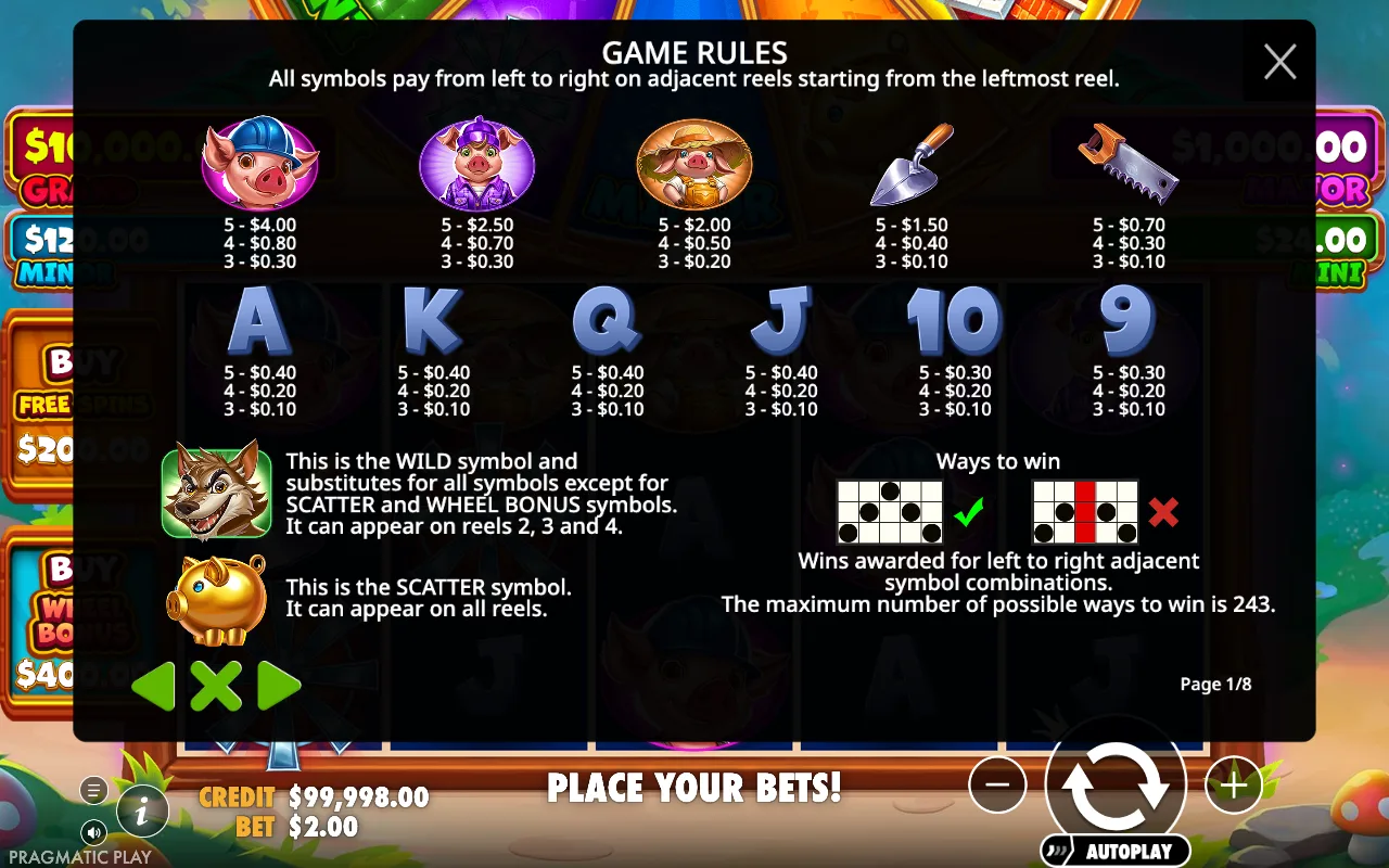 Game rules, page 1 — Brick House Bonanza