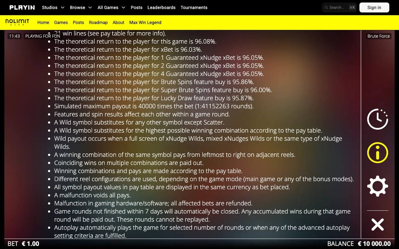 Game rules, page 3 — Brute Force
